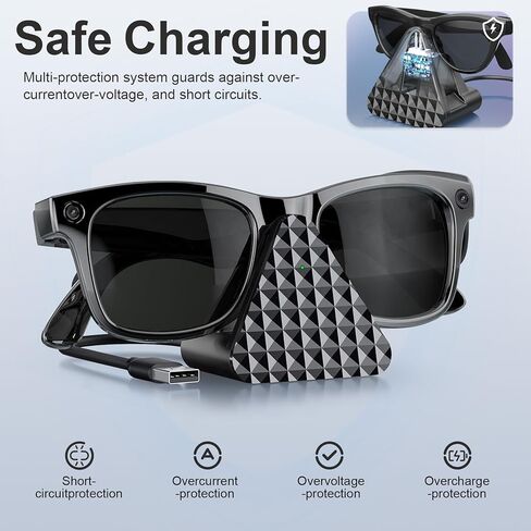 شاحن RayBan Meta Charger، محطة شحن متوافقة مع نظارات Ray-Ban Meta الذكية Wayfarer، بطانة الرأس، Skyler، Oakley HSTN، حامل تخزين وحامل عرض لنظارات Ray-Ban Meta in Saudi Arabia