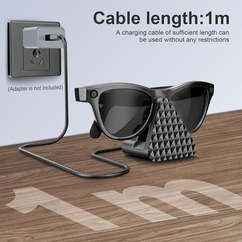 شاحن RayBan Meta Charger، محطة شحن متوافقة مع نظارات Ray-Ban Meta الذكية Wayfarer، بطانة الرأس، Skyler، Oakley HSTN، حامل تخزين وحامل عرض لنظارات Ray-Ban Meta in Saudi Arabia