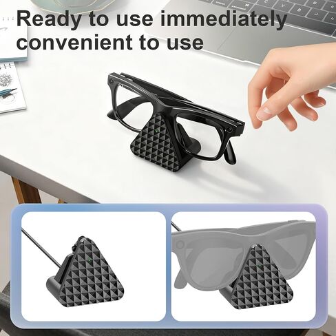 شاحن RayBan Meta Charger، محطة شحن متوافقة مع نظارات Ray-Ban Meta الذكية Wayfarer، بطانة الرأس، Skyler، Oakley HSTN، حامل تخزين وحامل عرض لنظارات Ray-Ban Meta in Saudi Arabia