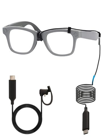 كابل شحن لـ Ray-Ban Meta Wayfarer/Skyler/Headliner Gen 2، ملحقات RayBan، شحن من النوع C بطول 4.92 قدم أثناء الاستخدام، كابل خالٍ من التشابك، محمول للسفر/السيارة/الهاتف/الكمبيوتر المحمول/شحن بنك الطاقة in Kuwait