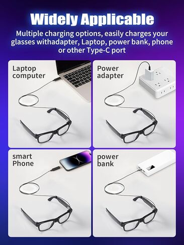 Charging Cable for Ray-Ban Meta Wayfarer/Skyler/Headliner Gen 2, RayBan Accessories, 4.92ft Type-C Charging While Using, Tangle-Free Cable, Portable for Travel/Car/Phone/Laptop/Power Bank Charging in Saudi Arabia