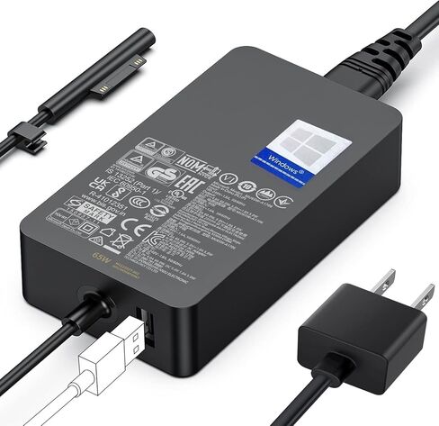 شاحن Surface Pro، 65 وات 15 فولت 4A شاحن Microsoft Surface لجهاز Surface Pro 3/4/5/6/7/7+/8/9/10/11/12، Surface Laptop 1/2/3/4/5/6/7، Surface Go 1/2/3/4، Surface Laptop Go 1/2/3/4، Surface Book 1/2/3 in Kuwait