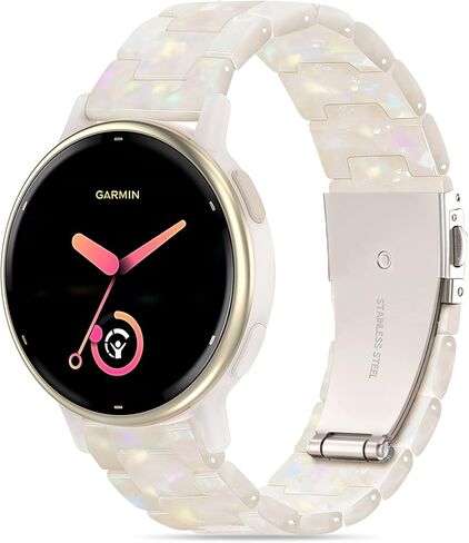 Compatible with Garmin Vivoactive 5 Watch Band Resin, 20mm Strap Compatible for Garmin Vivoactive 6/3/Forerunner 245/165/55/570 42mm/645 Wristband Bracelet Replacement with Stainless Steel Buckle in Saudi Arabia