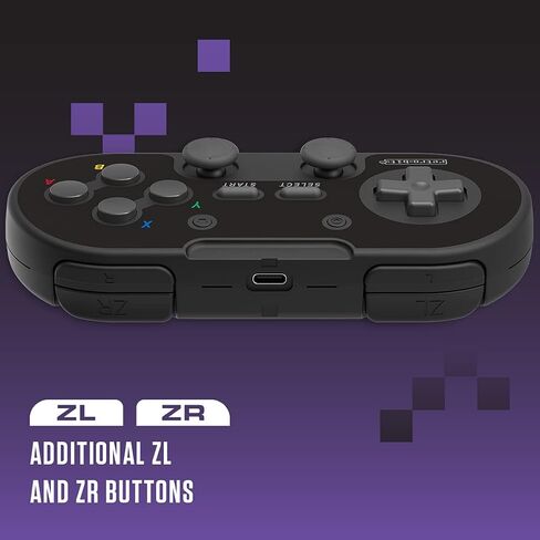 Retro-Bit Legacy 16 Wireless 2.4GHz Controller for SNES, Switch, PC, MacOS, RetroPie, Raspberry Pi and Other USB Devices - Onyx in Saudi Arabia