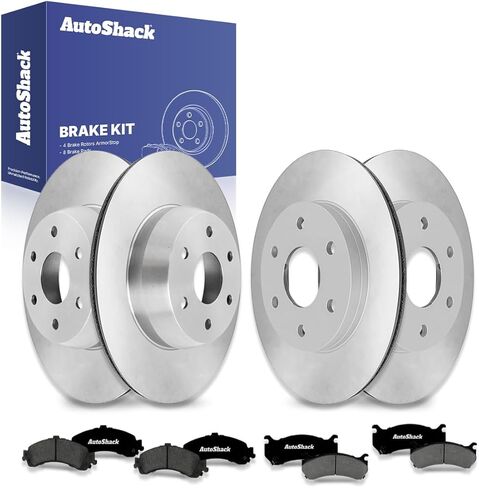 AutoShack Front & Rear Brake Rotors Premium Ceramic Brake Pads Replacement For Chevrolet Suburban 1500 Tahoe Cadillac Escalade EXT GMC Sierra 1500 2000-2006 Yukon XL 1500 4WD 12-PC Brake Kit in Saudi Arabia