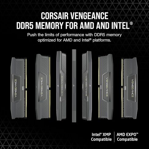 ذاكرة سطح المكتب CORSAIR Vengeance DDR5 32GB (2 x 16GB) 6000MHz CL38-44-44-96 1.35V Intel XMP 3.0 AMD Expo للكمبيوتر المكتبي - رمادي in Saudi Arabia