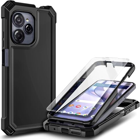 Compatible with Motorola Moto-G-2025 Case Glitter Aqua/Purple | Full-Body Protective Shockproof Bumper Phone Cover with Tempered Glass Screen Protector, 12FT Military Grade Drop Tested in Kuwait