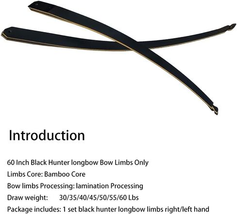 ZSHJGJR 60 بوصة Black Hunter تم إنزال أطراف القوس الطويلة استبدال أطراف القوس فقط لليد اليمنى واليد اليسرى 30 رطل - 60 رطل in Kuwait
