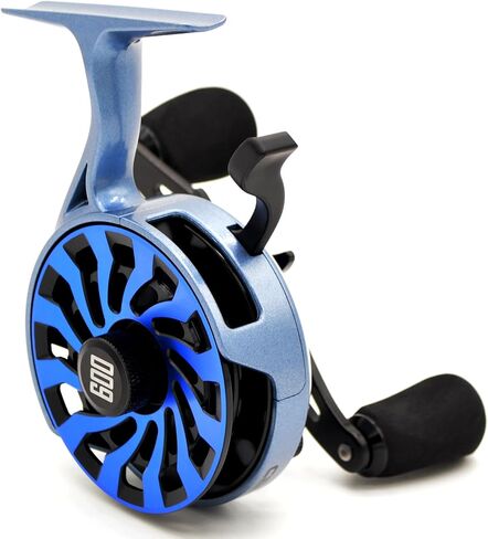 Snow Storm 600 Inline Ice Fishing Reel, High Line Capacity, 8 Button Magnetic Drop Speed Control System, 3.0:1 Gear Ratio, 6.2 OZ Lightweight Graphite Frame with CNC-Machined Aluminum Spool in Kuwait