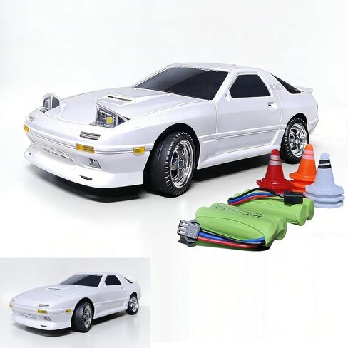 سيارة الانجراف Skymaker Mazda RX7-FC RC - سيارة تحكم عن بعد 1:18 LDRC RWD مع عمود محرك معدني، سهلة الانجراف للبالغين والمراهقين، سيارة هواية داخلية/خارجية RC للسباق والانجراف (أبيض مع جيروسكوب) in Kuwait