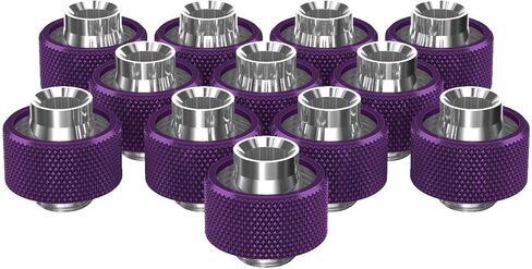 PrimoChill SecureFit SX - تركيبات ضغط ممتازة 12 حزمة - لأنابيب مرنة مقاس 1/2 بوصة × 3/4 بوصة OD (F-SFSX34-12) - متوفرة بأكثر من 20 لونًا، حلقة تبريد مائية مخصصة جاهزة - أسود غير لامع TX in Kuwait