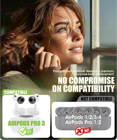 5 أزواج من رؤوس الأذن من إسفنج الذاكرة لـ AirPods Pro 3 مع صندوق تخزين، عزل محسّن للضوضاء، 5 أحجام مريحة للغاية من إسفنج الذاكرة لـ AirPods Pro 3 (XXS/XS/S/M/L) in Kuwait