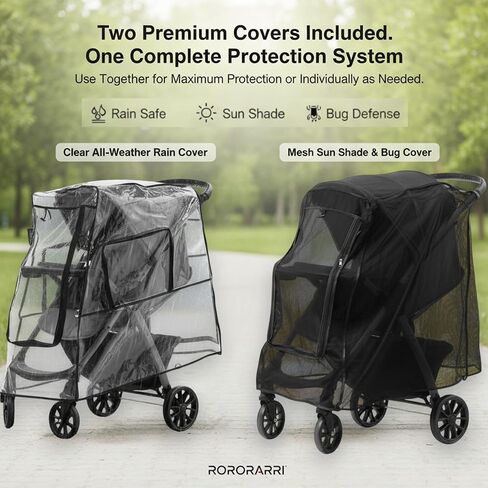 Large Stroller Sunshade & Rain Cover-Protect Your Baby Stroller from Sun, Rain, Wind, Dust-Built in Mosquito Netting-Universal Weather Shield for Baby Carriage in Saudi Arabia