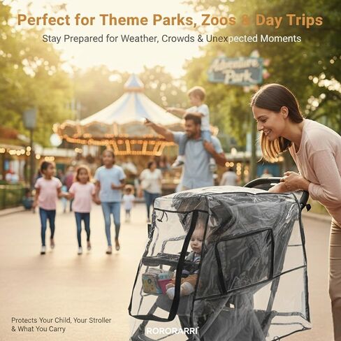 Large Stroller Sunshade & Rain Cover-Protect Your Baby Stroller from Sun, Rain, Wind, Dust-Built in Mosquito Netting-Universal Weather Shield for Baby Carriage in Saudi Arabia