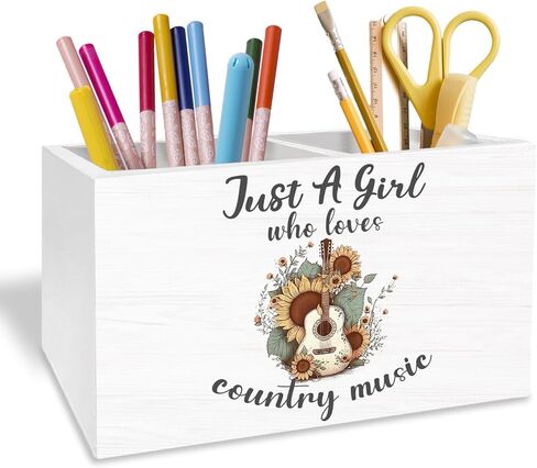 Rustic Floral Horse Pen Holder for Desk, Gifts for Horse Lovers Pencil Organizer, Just a Girl Who Loves Horses Wooden Box Sign Desk Decor for Home Office Decoration in Saudi Arabia