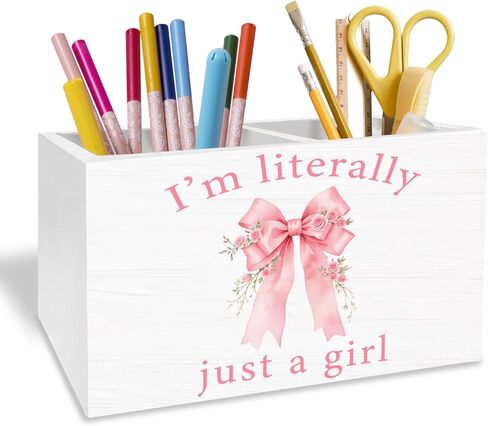 Rustic Floral Horse Pen Holder for Desk, Gifts for Horse Lovers Pencil Organizer, Just a Girl Who Loves Horses Wooden Box Sign Desk Decor for Home Office Decoration in Saudi Arabia