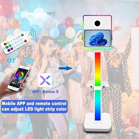 VANYA DSLR Photo Booth Machine، 15.6 بوصة شاشة تعمل باللمس مرآة صور كشك طباعة فورية DSLR Photobooth لتأجير الأعمال، الحفلات، عيد الميلاد، أحداث الزفاف (أبيض، بدون طابعة كاميرا) in Kuwait