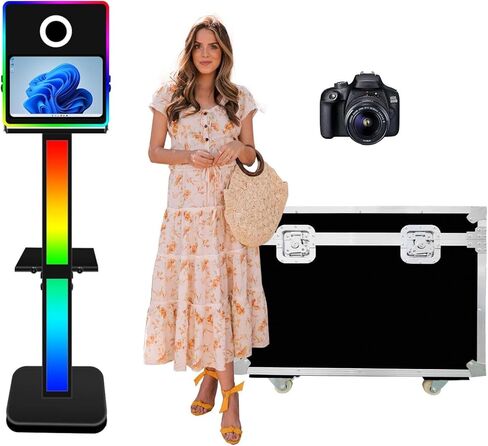 VANYA DSLR Photo Booth Machine، 15.6 بوصة شاشة تعمل باللمس مرآة صور كشك طباعة فورية DSLR Photobooth لتأجير الأعمال، الحفلات، عيد الميلاد، أحداث الزفاف (أبيض، بدون طابعة كاميرا) in Kuwait