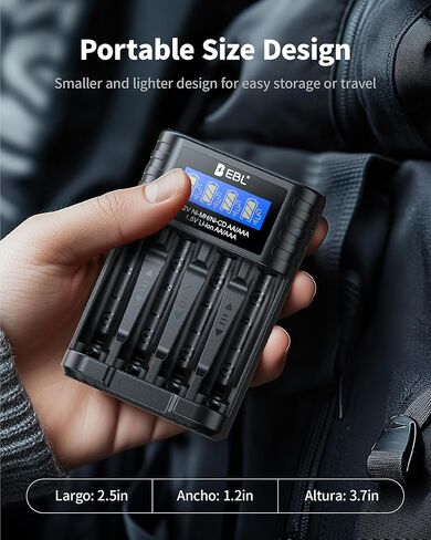 EBL Universal Battery Charger, 1.5V & 1.2V AA AAA Battery Charger with Type-C Fast Charging, Independent Slot for 1.5V 1.2V Ni-MH/Ni-CD Rechargeable AA AAA Batteries in Saudi Arabia