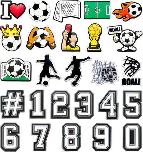 25PCS Sports Baseball Number Shoe Charms for Clog Sandals,Cute Decorations Pins Accessories for Boys,Kids,Girls,Teens,men,Adults Party Favors Gift in Saudi Arabia
