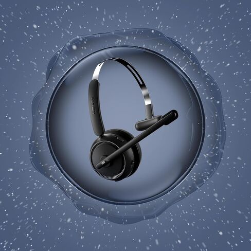 LEVN Wireless Headset 5.2, Wireless Headset with Mic for Work with(Noise Cancelling),Bluetooth Headphones for Work from Home/Office/PC/Computer/Center(Black) in Kuwait