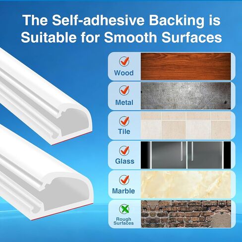 Cord Hider,White Cord Covers for Wires On Wall,TV Wire Hider,Silicone Self-Adhesive Cable Raceway for Powers Cords Management,1.1 * 0.47Inch, Length 39 Inch in Saudi Arabia