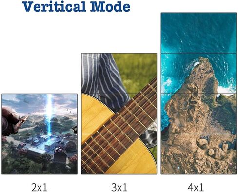 وحدة تحكم حائط الفيديو 2×2 4K، تحويل 4 شاشات تلفزيون إلى شاشة حائط واحدة مع مدخل HDMI وDVI 4K، دوران 180 درجة، مخرج صوت، جهاز تحكم عن بعد بالأشعة تحت الحمراء/RS232/زر التحكم بالضغط in Kuwait