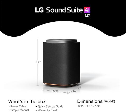 LG M7 Sound Suite Wireless Speaker with Dolby Atmos FlexConnect– Bluetooth and Wi-Fi, Google Cast & AirPlay – 3 Drivers + 4" Woofer – Connect to TVs & H7 Soundbar – (New 2026 Model) in Saudi Arabia