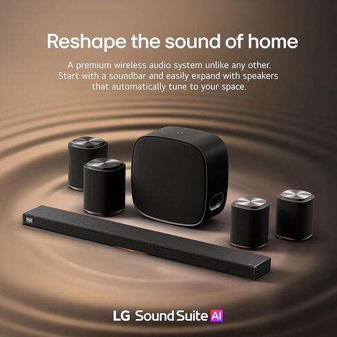 LG M7 Sound Suite Wireless Speaker with Dolby Atmos FlexConnect– Bluetooth and Wi-Fi, Google Cast & AirPlay – 3 Drivers + 4" Woofer – Connect to TVs & H7 Soundbar – (New 2026 Model) in Saudi Arabia