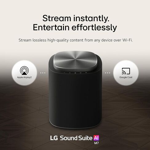 LG M7 Sound Suite Wireless Speaker with Dolby Atmos FlexConnect– Bluetooth and Wi-Fi, Google Cast & AirPlay – 3 Drivers + 4" Woofer – Connect to TVs & H7 Soundbar – (New 2026 Model) in Saudi Arabia