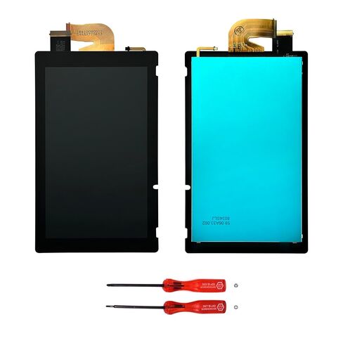 شاشة عرض LCD من Lenboes مع عدسة خارجية أمامية تعمل باللمس، طقم إصلاح بديل للوحة زجاجية تعمل باللمس لوحدة تحكم Nintendo Switch NS V2 2019 HAC-001-01 (ليس للتبديل V1 HAC-001) in Kuwait