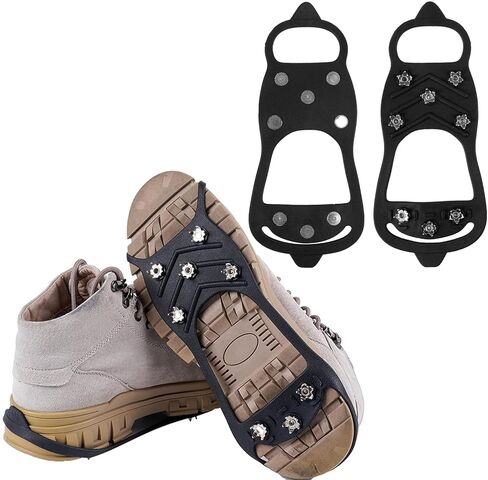 Non Slip Gripper Spike Ice Cleats for Shoes and Boots with 8 Steel Studs Crampons in Saudi Arabia