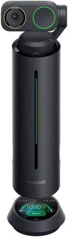 Insta360 WaveLink Pro - مكبر صوت وكاميرا في غرفة الاجتماعات 4K، تتبع مكبر الصوت، التقاط صوت 360 درجة بطول 5 أمتار، تقليل الضوضاء، نسخ وملخصات الذكاء الاصطناعي، التوصيل والتشغيل، يعمل مع التكبير، الفرق in Saudi Arabia