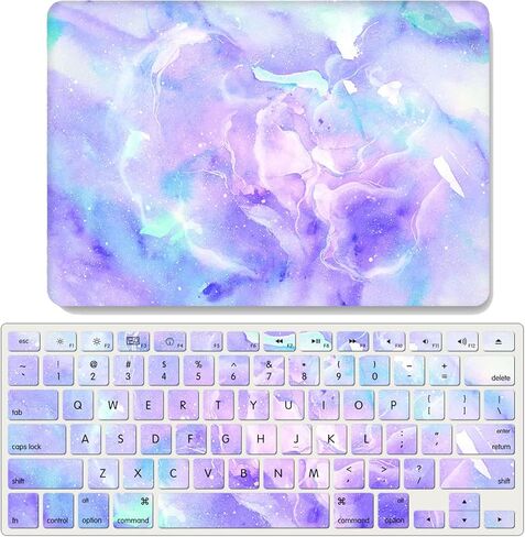 حافظة IVY Rainbow Aurora لجهاز MacBook Air M1 / ​​Air 13 Retina أحدث إصدار (2018-2022، الموديلات: A2337 / A2179 / A1932) حافظة صلبة مع مجموعة غطاء لوحة المفاتيح - G in Kuwait