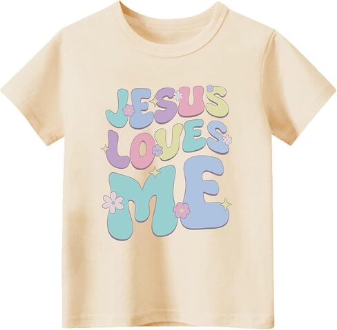 Todder Boys Girls Jesus Shirt Christian Religious Tees Kids Bible Verse Cotton Tops 2-7 Years in Kuwait