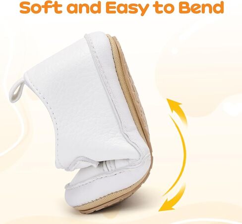 BACSAC Baby Boys Girls Walking Shoes Lightweight Easy On/Off PU Leather Infant Sneakers Newborn Walkers with Non-Slip Sole in Saudi Arabia