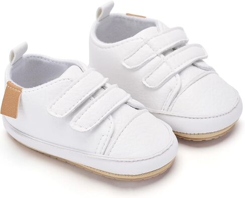 BACSAC Baby Boys Girls Walking Shoes Lightweight Easy On/Off PU Leather Infant Sneakers Newborn Walkers with Non-Slip Sole in Saudi Arabia
