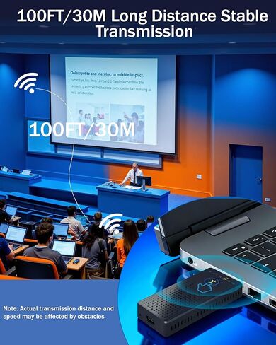 Wireless HDMI Transmitter and Receiver 4K, FAIRBEE Wireless Hdmi True UHD 4-K Input & 4K Output, Plug & Play, 98ft Range, Dual Band 2.4G/5G, for Laptop/PC/TV Box to HDTV/Projector, No App Needed in Saudi Arabia