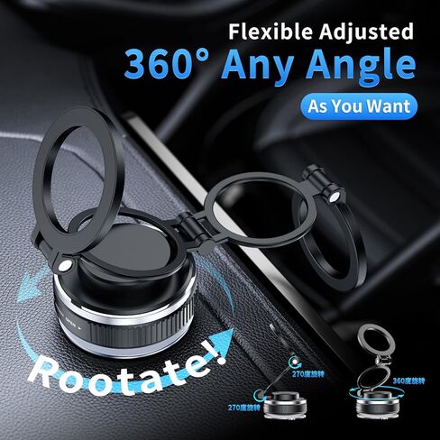 2025 Upgraded Vacuum Magnetic Phone Holders for Your Car, 360° Adjustable Foldable Magsafe Suction Cup Phone Mount for iPhone [98+LBS Suction+4200gf Magnet] Car Truck Accessories for Men Women in Saudi Arabia