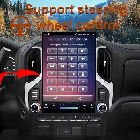 راديو ستيريو للسيارة Android 14 لسيارة GMC Sierra شيفروليه سيلفرادو 2019 2020 2021 2022 2023 Wirless Carplay/Android Auto 15.6 بوصة وحدة رئيسية شاشة لمس طراز تسلا IPS مع ملاحة GPS بلوتوث واي فاي in Kuwait