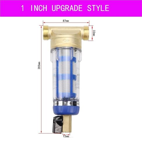 Water Filters Front Purifier Copper Lead Pre-Filter Backwash Remove Rust Contaminant Sediment Pipe Stainless Steel Central(1 inch SJT (Blue)) in Saudi Arabia