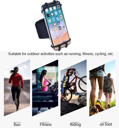 Wristband Phone Holder, Universal Cell Phone Armband for Running Walking 360° Rotation Forearm Wrist Workout Sports Arm Band Fits Samsung Galaxy A16 A15 A14 A13 A03s iPhone 16e 16 15 14 13 12 Pro Max in Saudi Arabia