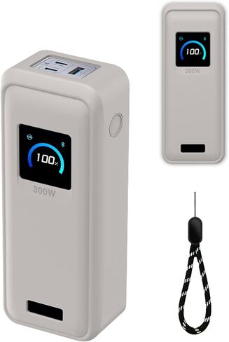 حافظة حماية من السيليكون متوافقة مع شاحن متنقل Anker Prime Power Bank بقدرة 26,250 مللي أمبير في الساعة بثلاثة منافذ، غطاء حماية لكامل الجسم مع فتحات دقيقة، غلاف مقاوم للصدمات والخدش (أسود) in Kuwait