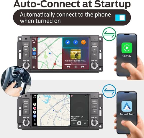 Fast Boot Linux Car Stereo Compatible with Jeep Wrangler Radio 2007-2018 Chrysler Dodge Ram 1500 | Bluetooth/Wireless CarPlay/Android Auto/FM/AM/RDS/USB | 180W DSP | in Saudi Arabia
