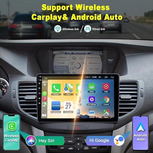 ستيريو سيارة 8core 4G+64G لسيارة Acura TSX 2009-2014/Honda Spirior 2009-2013، شاشة لمس 9 بوصة Android 13 راديو Acura مع CarPlay اللاسلكي، Android Auto، GPS Navi، 5G WiFi، بلوتوث 5.2، SWC، راديو FM in Kuwait