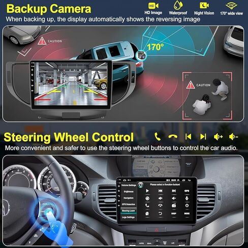 ستيريو سيارة 8core 4G+64G لسيارة Acura TSX 2009-2014/Honda Spirior 2009-2013، شاشة لمس 9 بوصة Android 13 راديو Acura مع CarPlay اللاسلكي، Android Auto، GPS Navi، 5G WiFi، بلوتوث 5.2، SWC، راديو FM in Kuwait