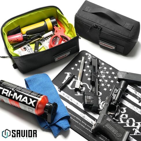 حقيبة الأدوات المساعدة من Savior Equipment، منظم تخزين الذخيرة، مجموعة ملحقات تروس مع 4 رقع معرف قابلة للكتابة، تفتح كصينية، غلاف شبه صلب، عبوة من قطعتين in Kuwait