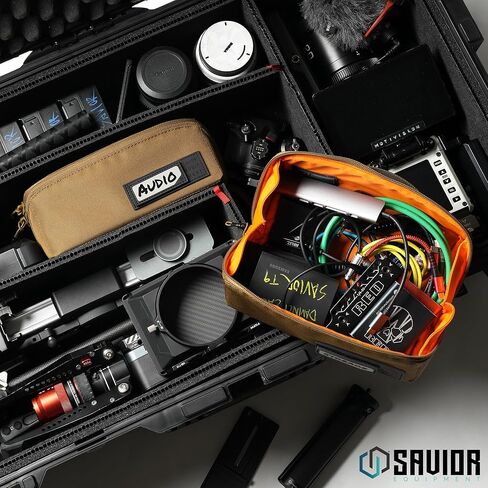 حقيبة الأدوات المساعدة من Savior Equipment، منظم تخزين الذخيرة، مجموعة ملحقات تروس مع 4 رقع معرف قابلة للكتابة، تفتح كصينية، غلاف شبه صلب، عبوة من قطعتين in Kuwait