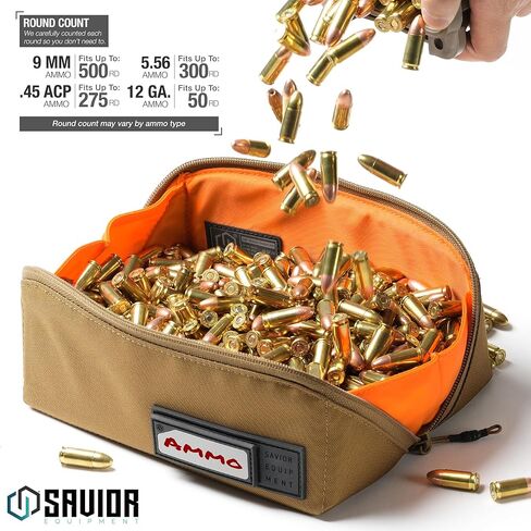 حقيبة الأدوات المساعدة من Savior Equipment، منظم تخزين الذخيرة، مجموعة ملحقات تروس مع 4 رقع معرف قابلة للكتابة، تفتح كصينية، غلاف شبه صلب، عبوة من قطعتين in Kuwait