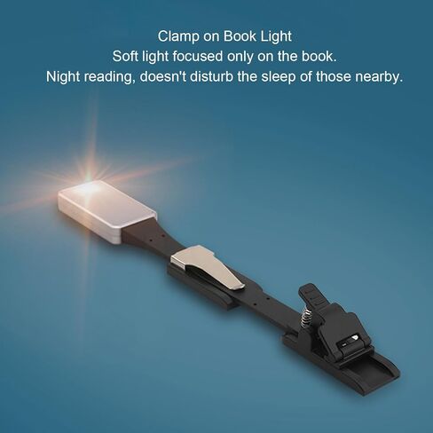 Fockety Book Light, Eye Caring LED Rechargeable Reading Light with 3 Color Temperatures and 360 Adjustable Goose Neck for Bedtime Reading Working Travel Camping (Magnetic Dual Clamps) in Saudi Arabia
